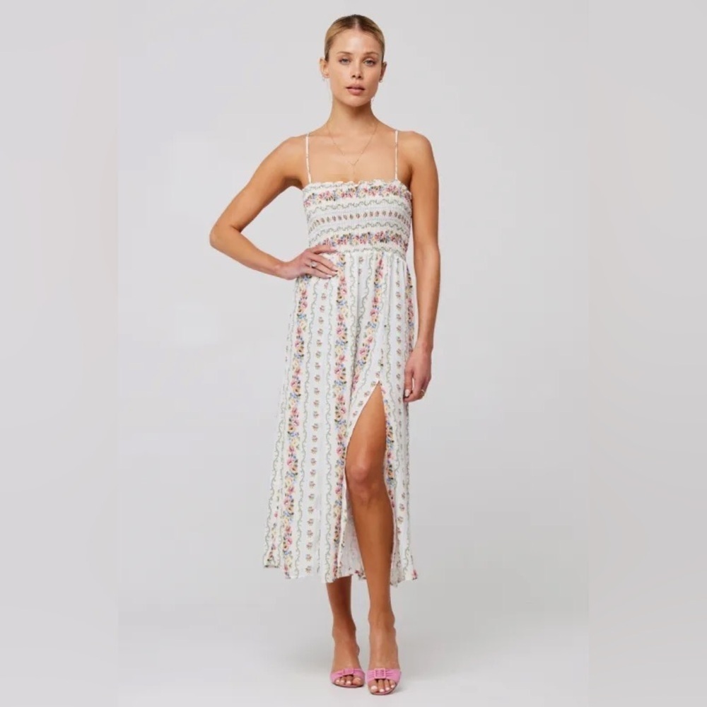 NWT RESA RevolveAshley Charleston Floral Smocked Midi Dress | Size Large